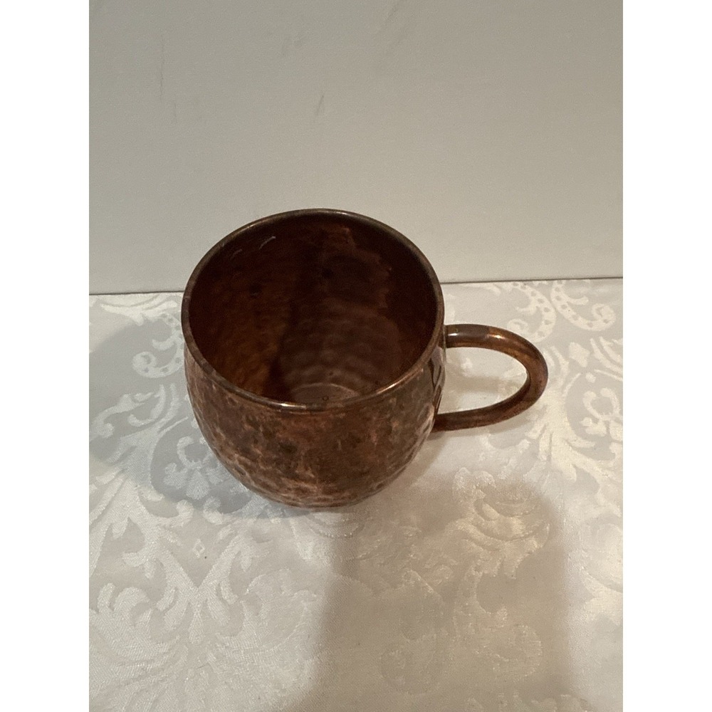 Vintage Hammered Copper Moscow Mule Mug with Brass Handle - Picture 2 of 7